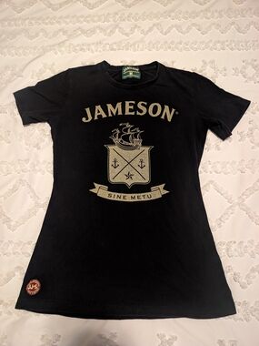 Jameson Black Short-Sleeve Logo Tee for Women Size Medium